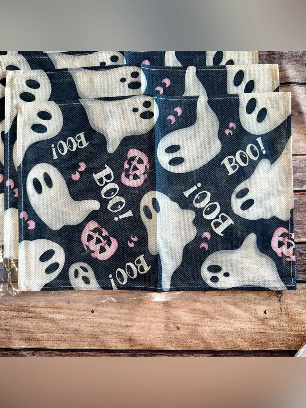Halloween BOO Ghost Placemats Set Of 4